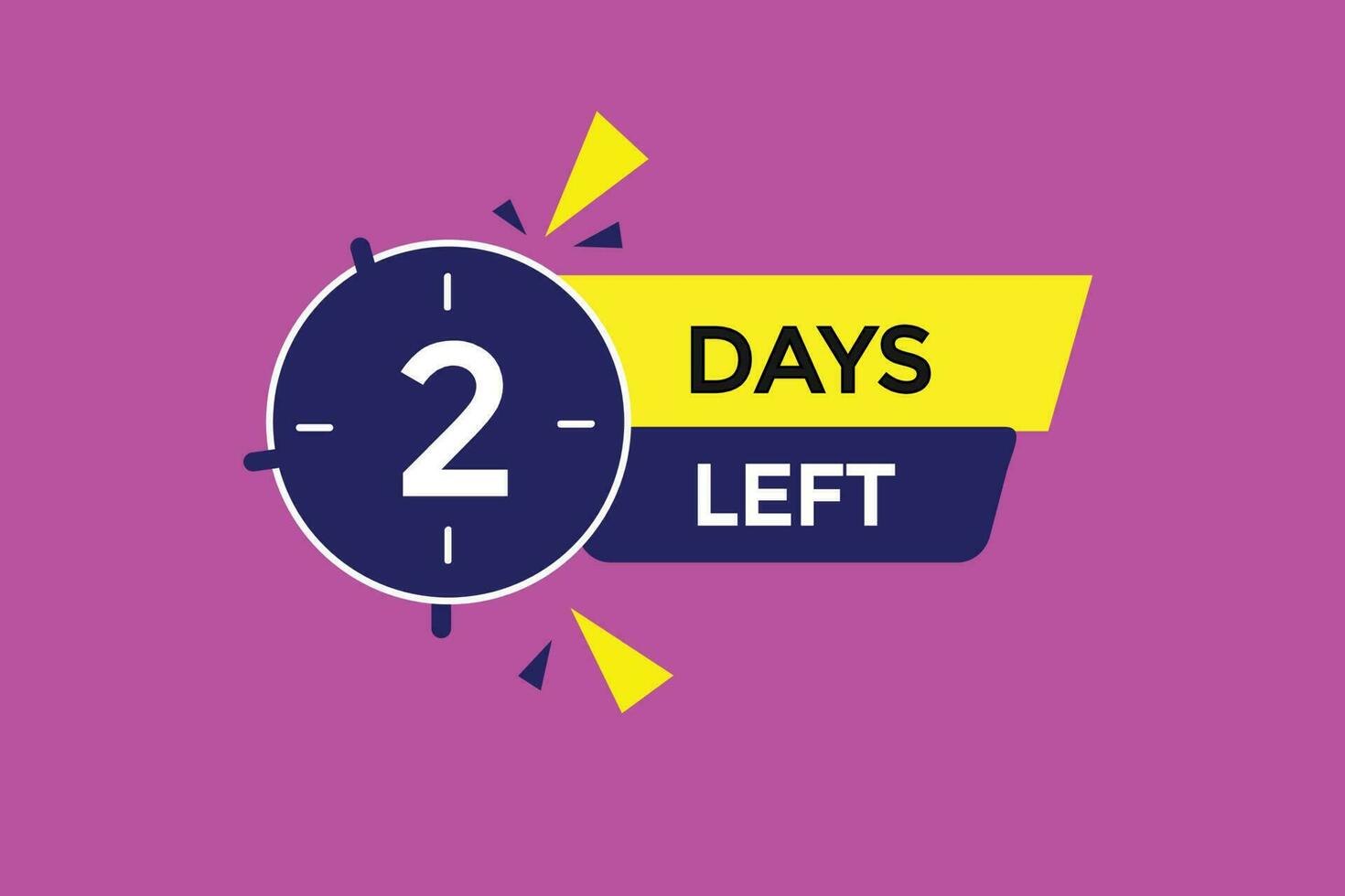 2 days left countdown template, 2 day countdown left banner label button eps 2 vector