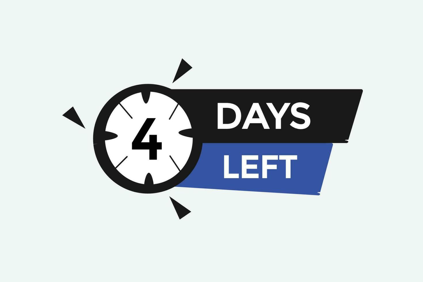 4 days left countdown template, 4 day countdown left banner label button eps 4 vector