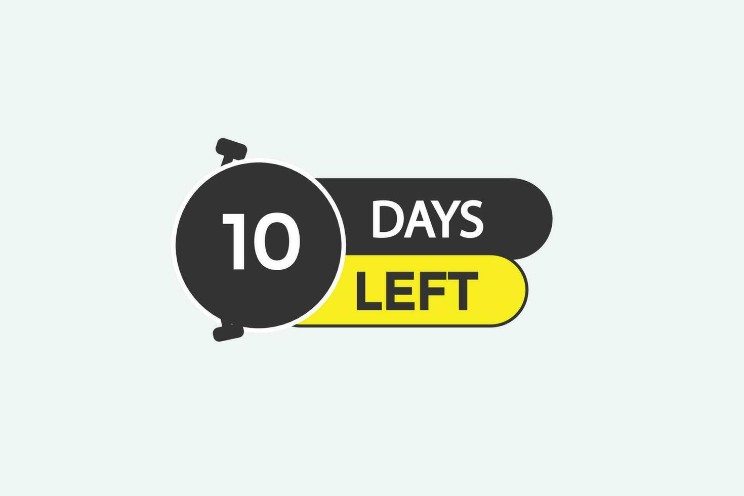 10 days left countdown template, 10 day countdown left banner label button eps 10 vector