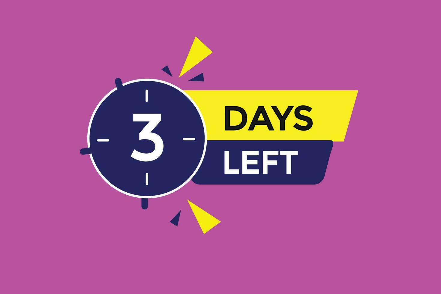 3 days left countdown template, 3 day countdown left banner label button eps 3 vector