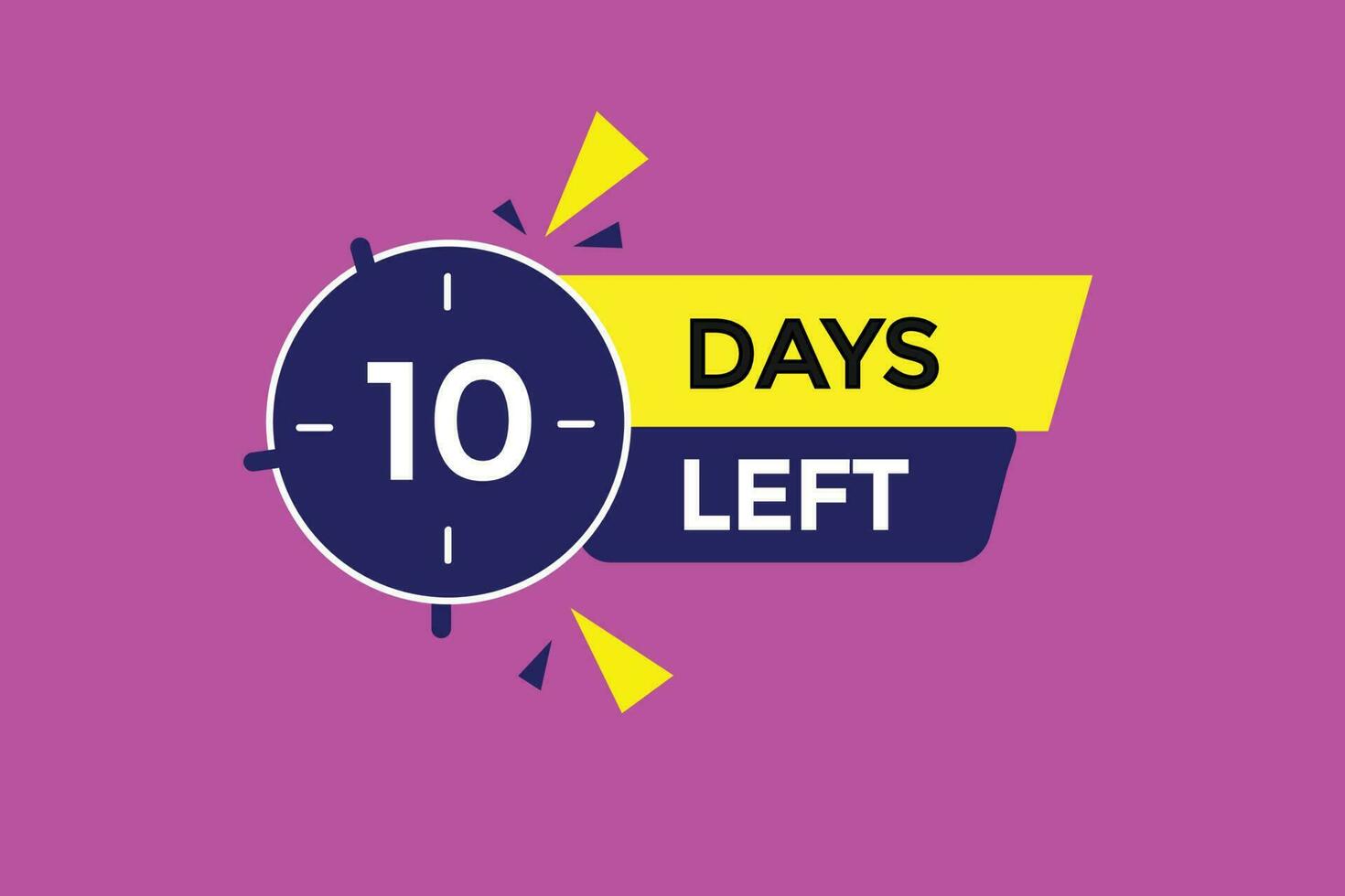 10 days left countdown template, 10 day countdown left banner label button eps 10 vector