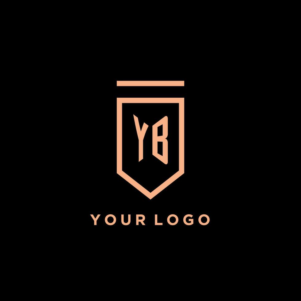 yb monograma inicial con proteger logo diseño icono vector