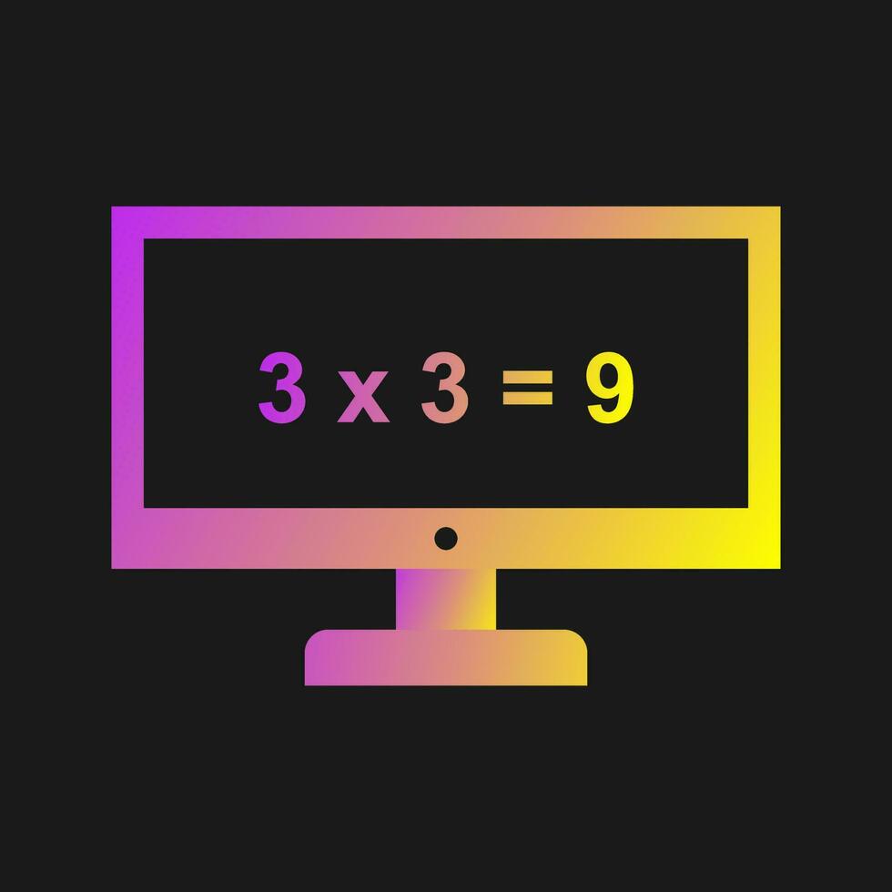 matemáticas en icono de vector de computadora