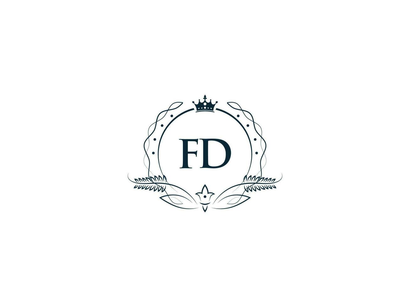 Monogram Luxury Fd Logo Letter, Minimal Feminine Fd df Logo Icon Vector Stock