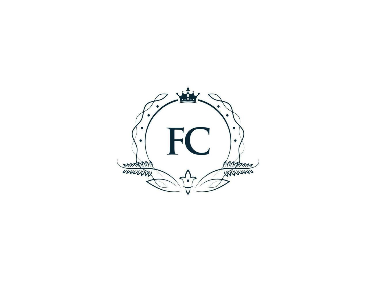 monograma lujo fc logo carta, mínimo femenino fc cf logo icono vector valores