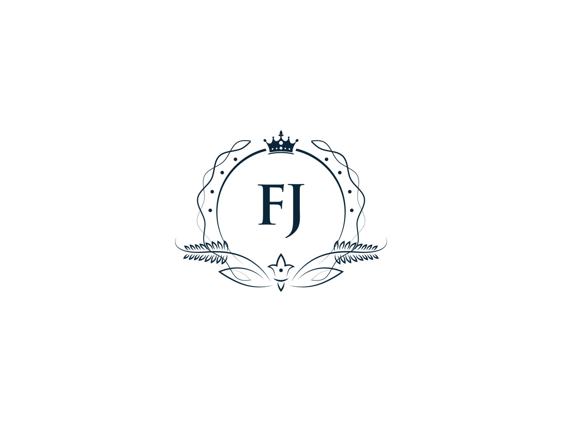 FJ Monogram Logo design By Vectorseller, TheHungryJPEG