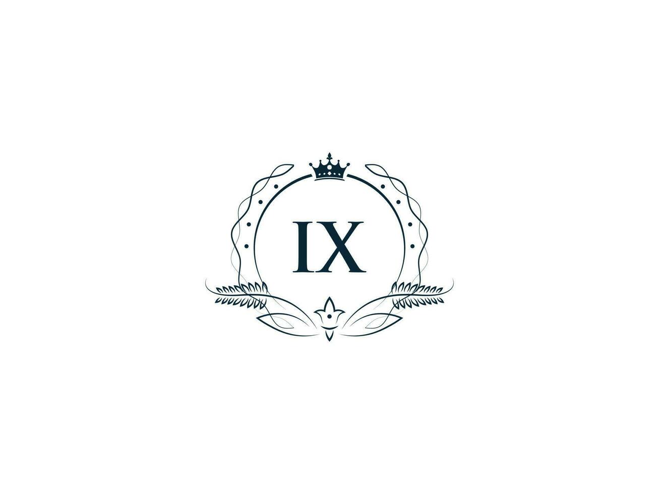 Monogram Luxury Ix Logo Letter, Creative Crown Ix xi Feminine Company Logo vector