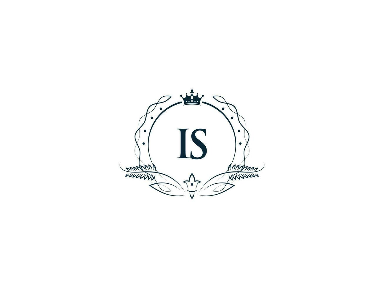 Monogram Luxury Is Logo Letter, Creative Crown Is si Feminine Company Logo vector