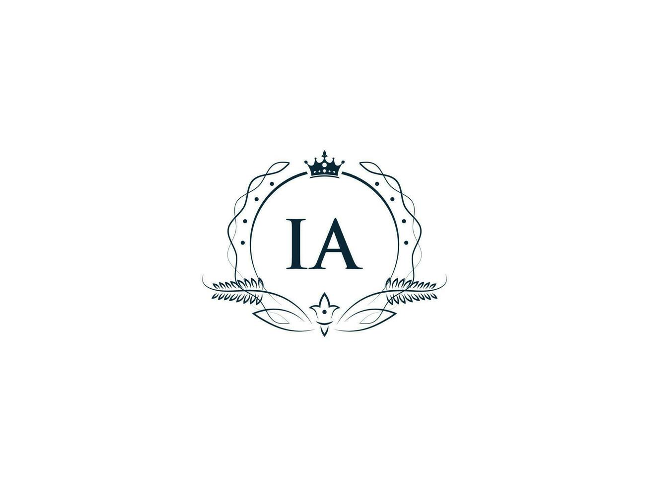 Monogram Luxury Ia Logo Letter, Creative Crown Ia ai Feminine Company Logo vector