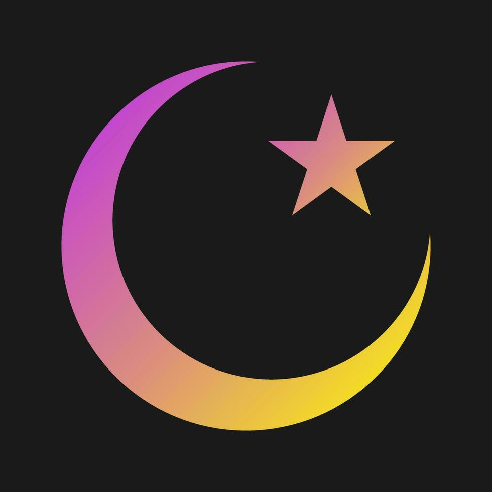 Moon and Star Vector Icon
