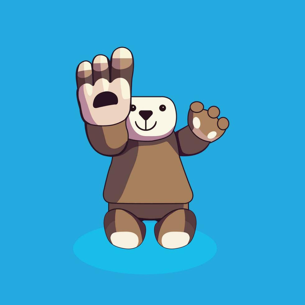 a teddy bear cartoon illustration vector