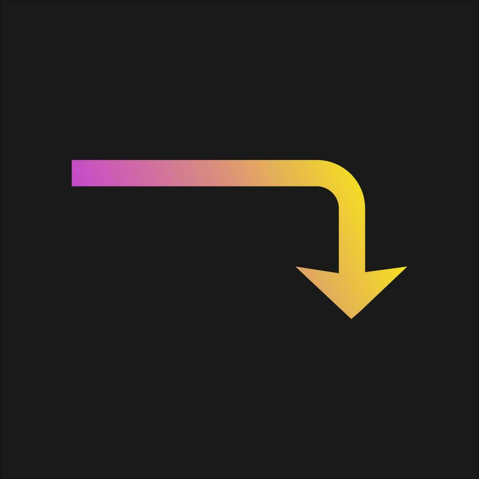 Turn Down Vector Icon