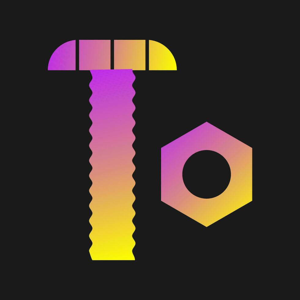 Nut and Bolt Vector Icon