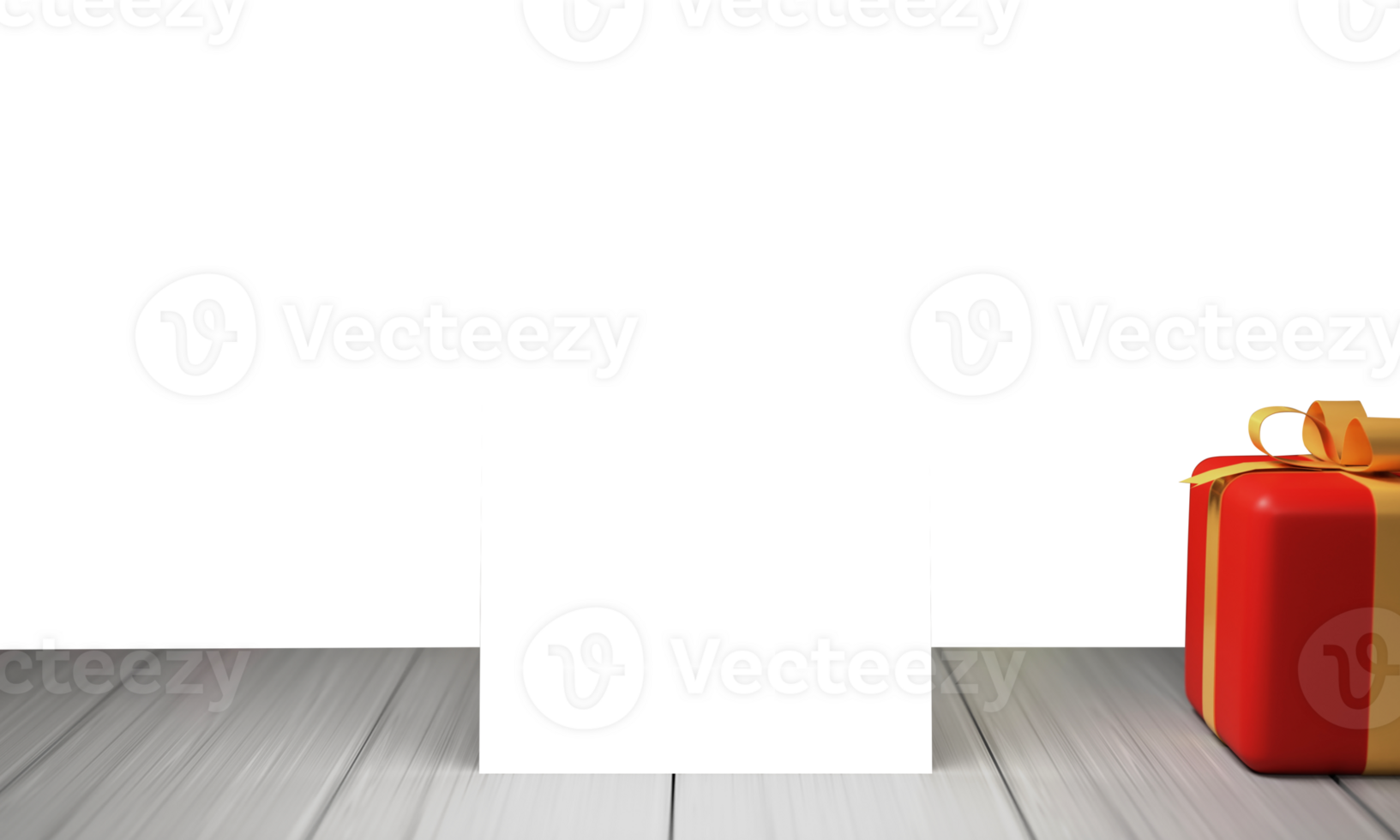 Blank Flyer With Gift Box on PNG Background.