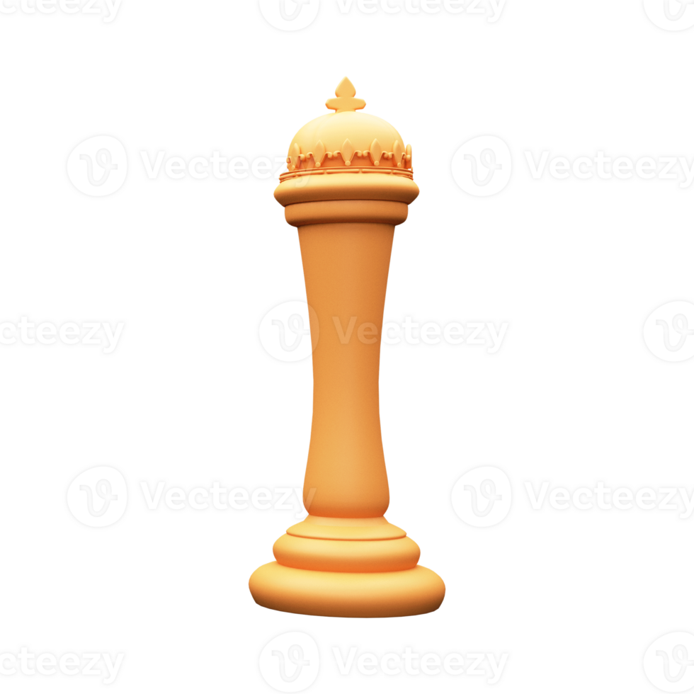 Isolated Golden King Chess Piece. png