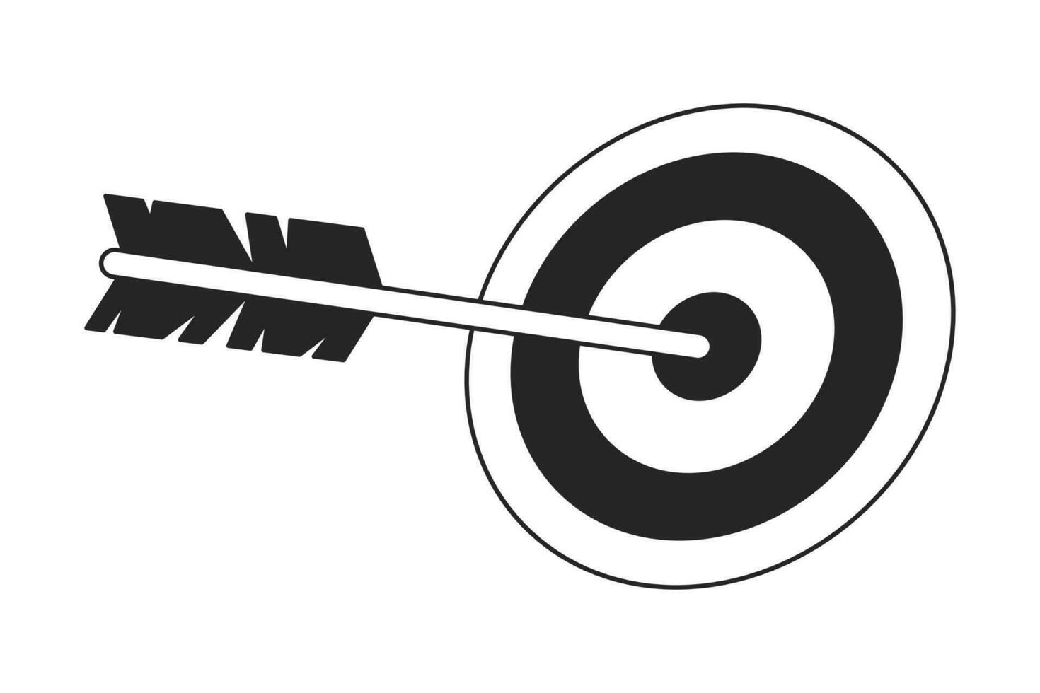 Arrow target flat monochrome isolated vector object. Shooting target. Archery bullseye. Editable black and white line art drawing. Simple outline spot illustration for web graphic design