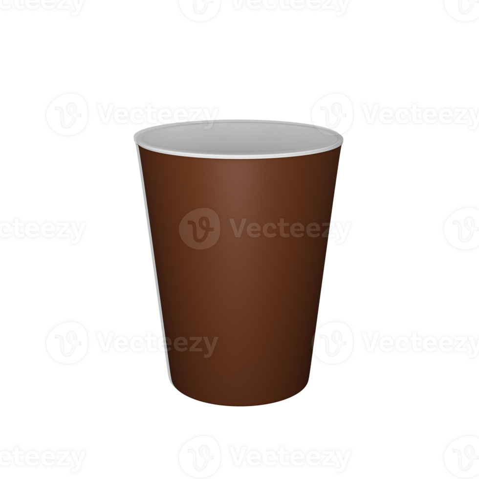 3D Render Of Isolated Brown Disposal Glass. png