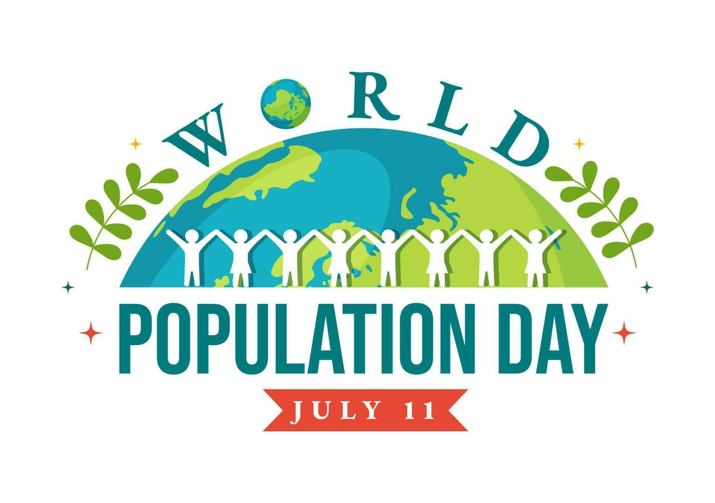 World Population Day Vector Illustration on 11th July To Raise