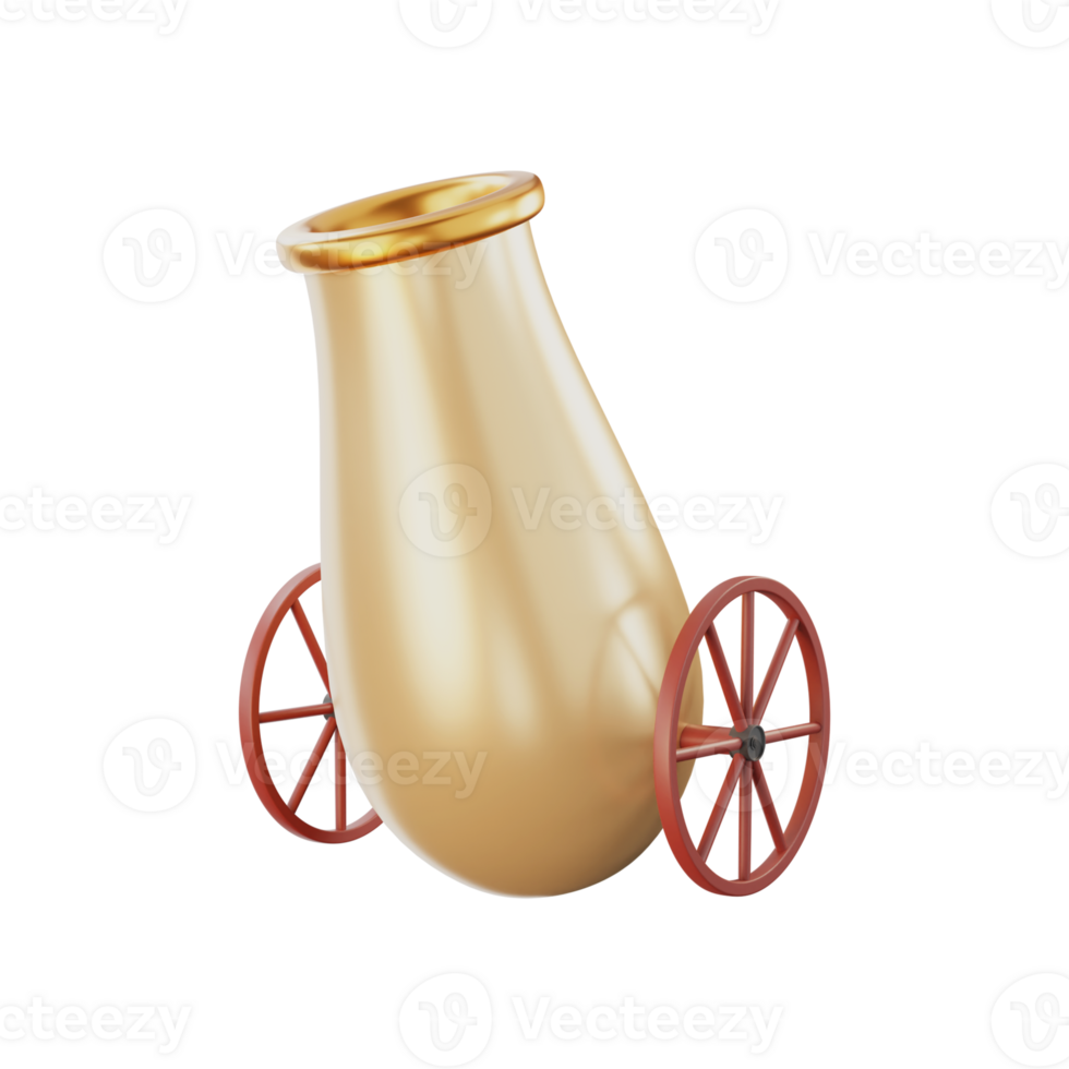 3D Style Golden Cannon. png