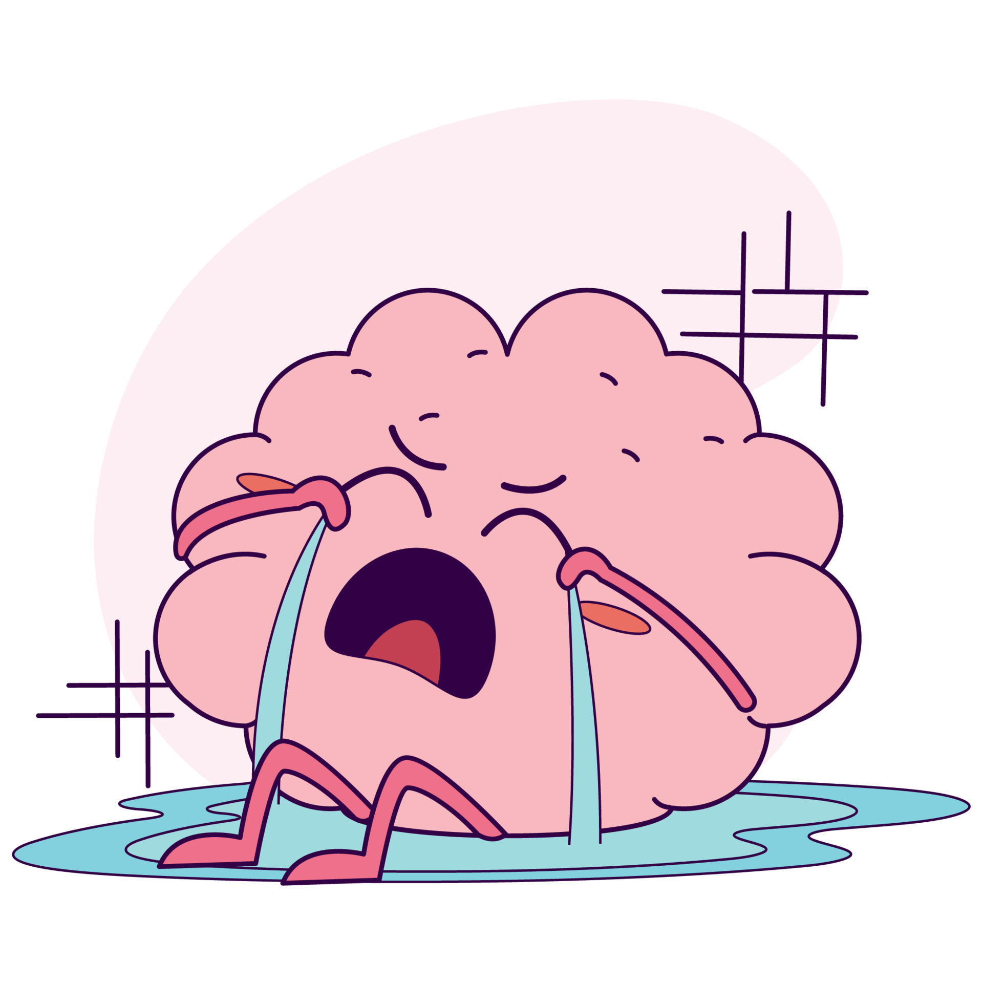 Isolated cute crying brain cartoon character Vector illustration 23751053 Vector Art at Vecteezy