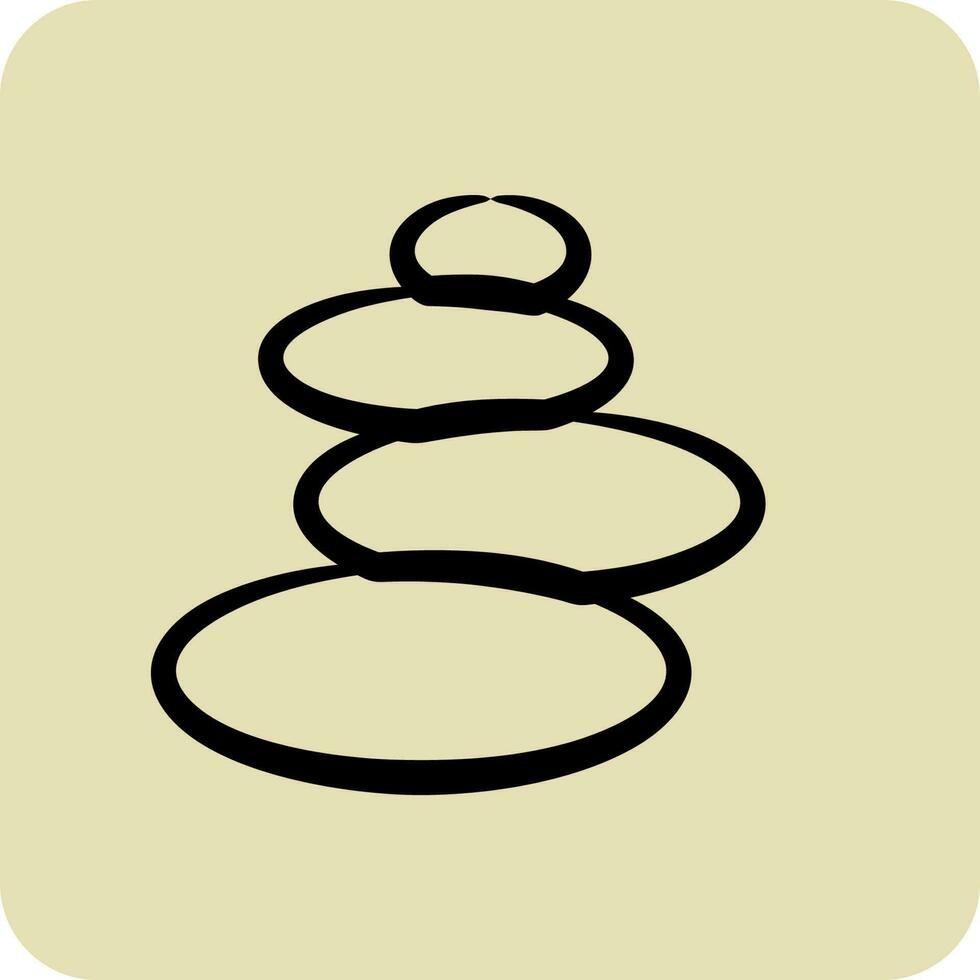 Icon Stone. suitable for Japanese symbol. hand drawn style. simple design editable. design template vector
