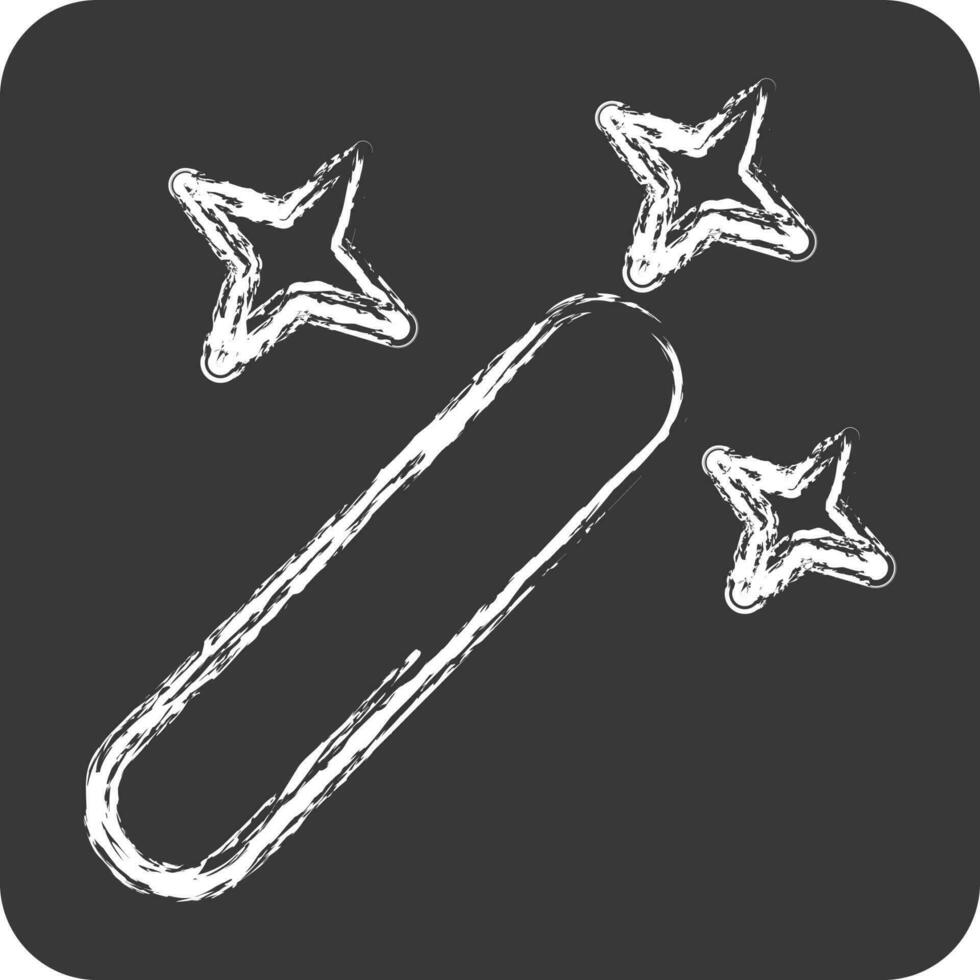 Icon Magic Wand. related to Graphic Design Tools symbol. chalk Style. simple design editable vector