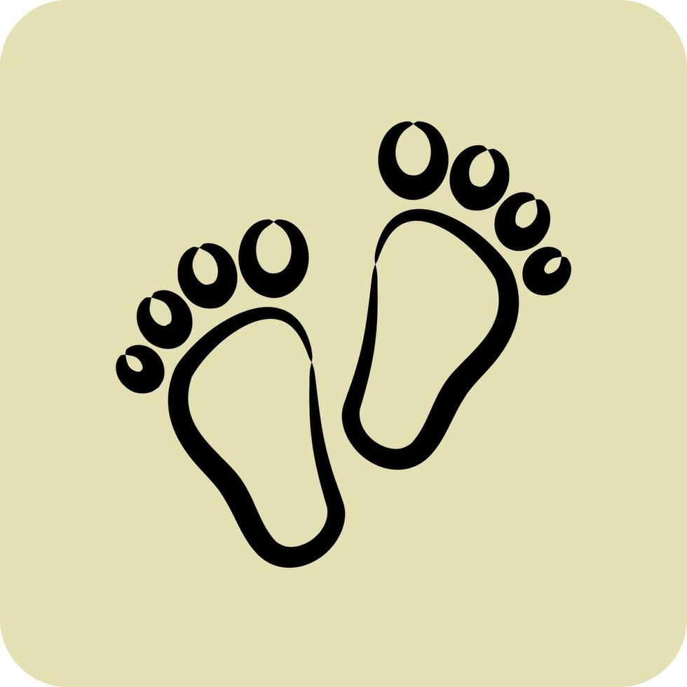 Icon Feet. suitable for Kids symbol. hand drawn style. simple design editable. design template vector