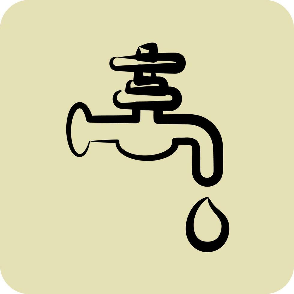 Icon Water Supply. suitable for building symbol. hand drawn style. simple design editable. design template vector