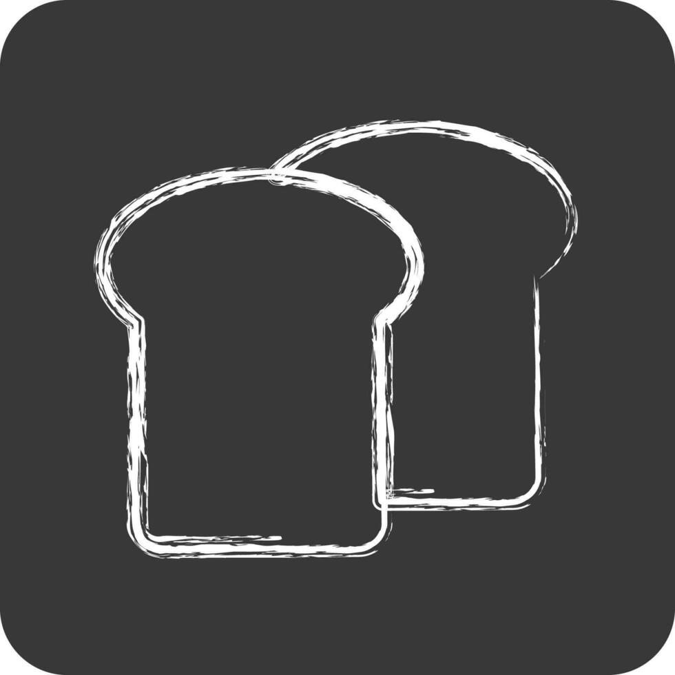 icono brindis un pan. adecuado para panadería símbolo. tiza estilo. sencillo diseño editable. diseño modelo vector