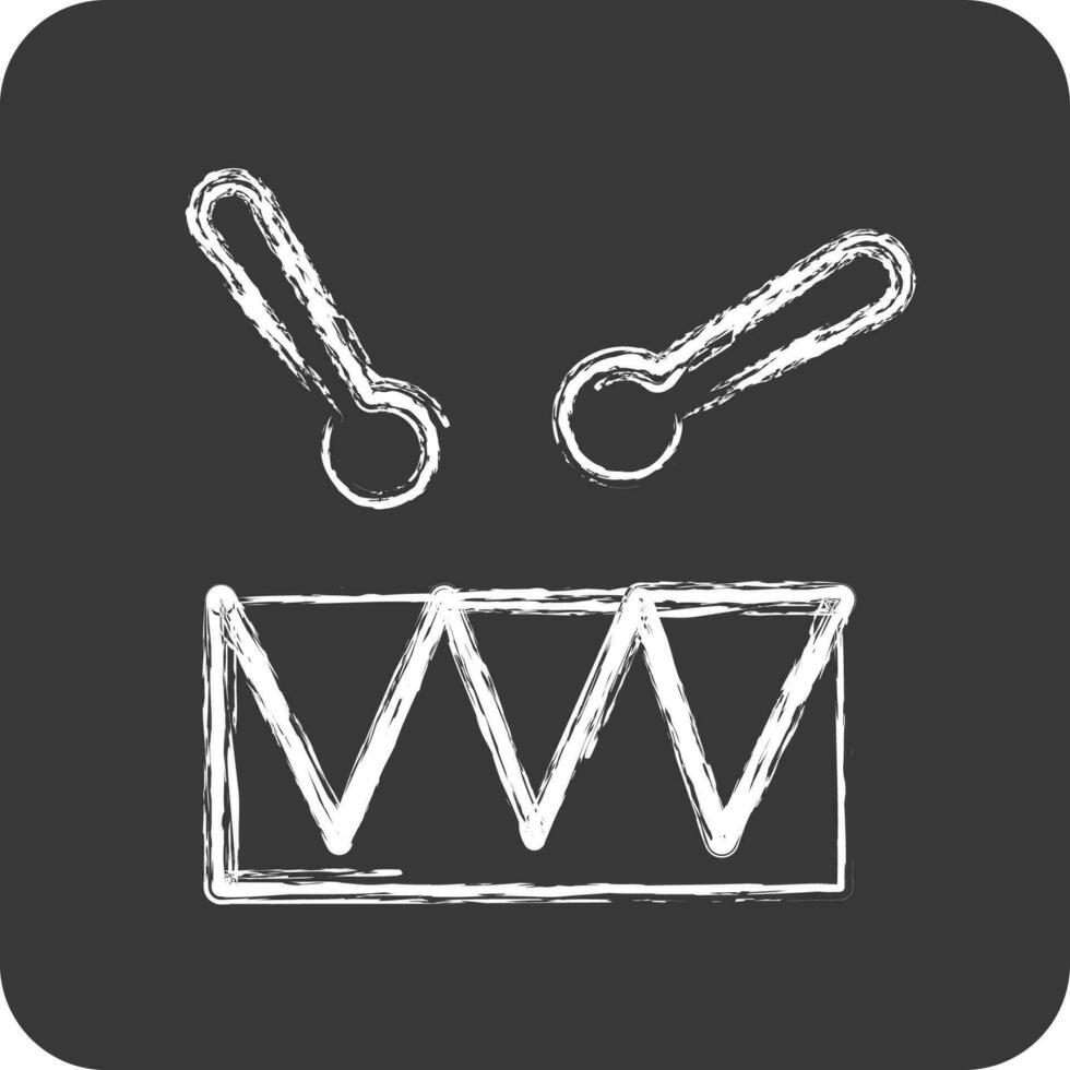 Icon Toy Drum. suitable for Kids symbol. chalk Style. simple design editable. design template vector