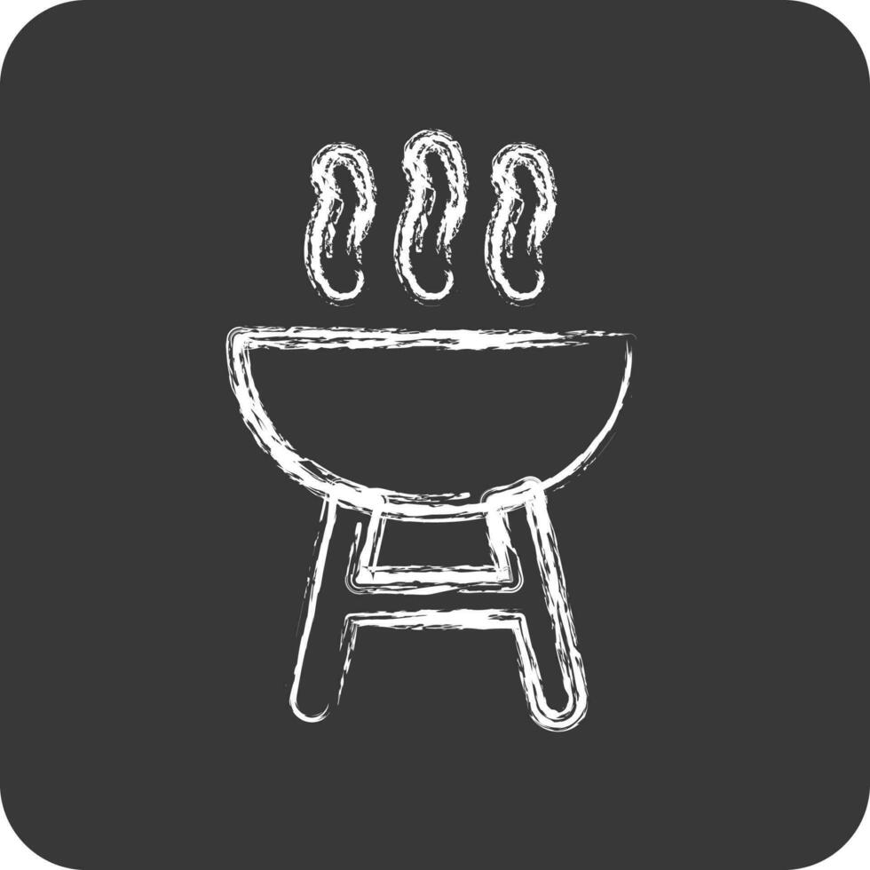 Icon Grill. suitable for education symbol. chalk Style. simple design editable. design template vector