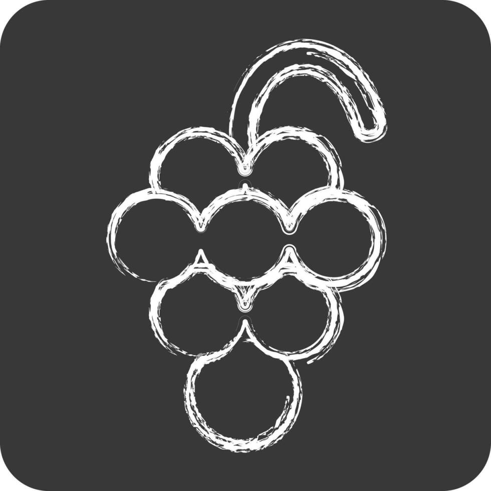 Icon Grape. suitable for education symbol. chalk Style. simple design editable. design template vector