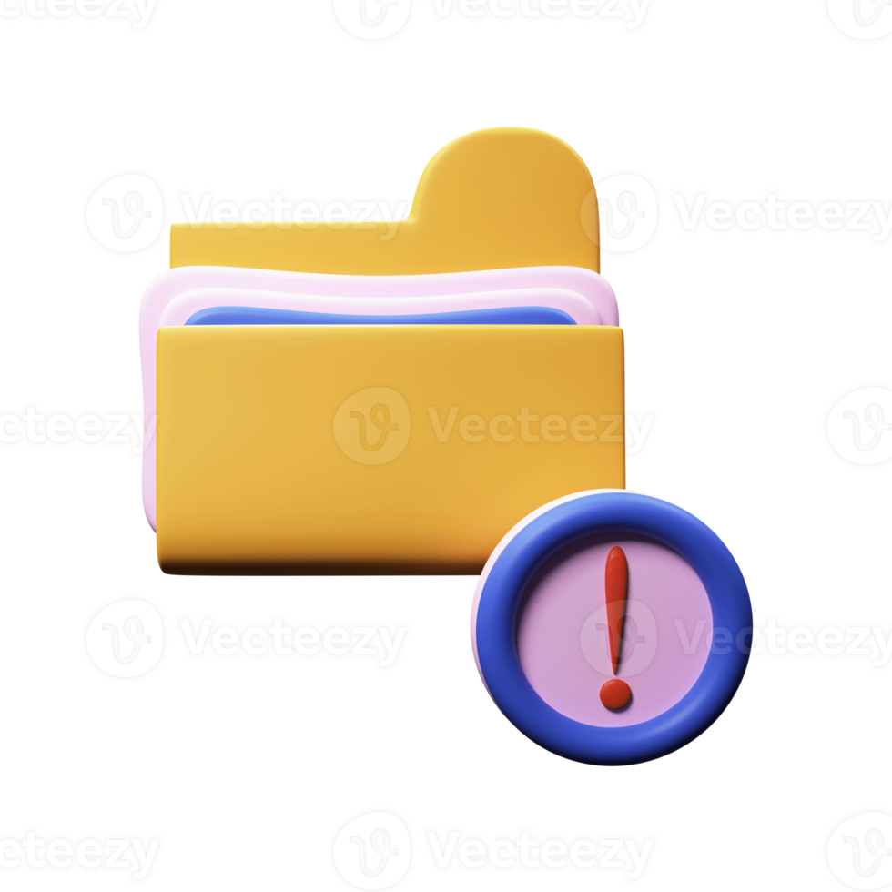 3D Rendering Warning Folder Symbol png
