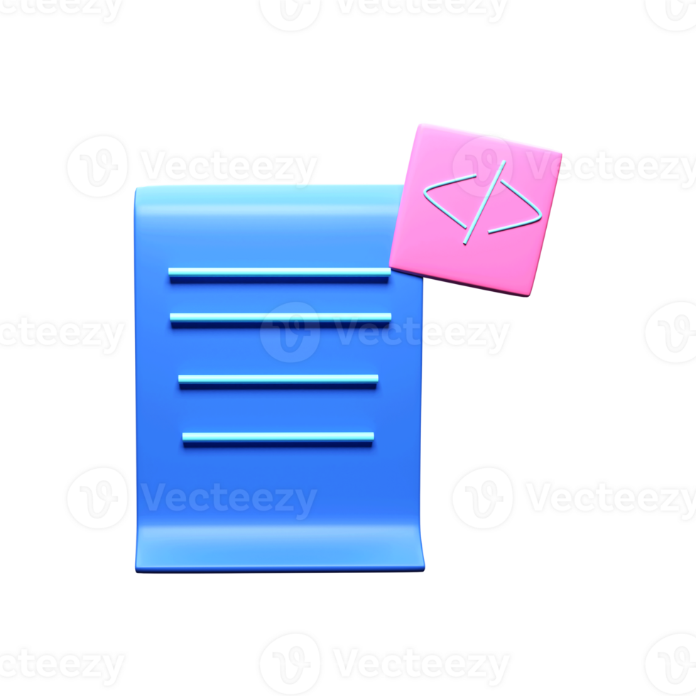 3D Render Of Blue And Pink Website Development Or Programming Page png