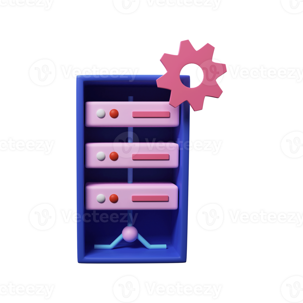 Pink And Blue Server Setting Symbol 3D Render png