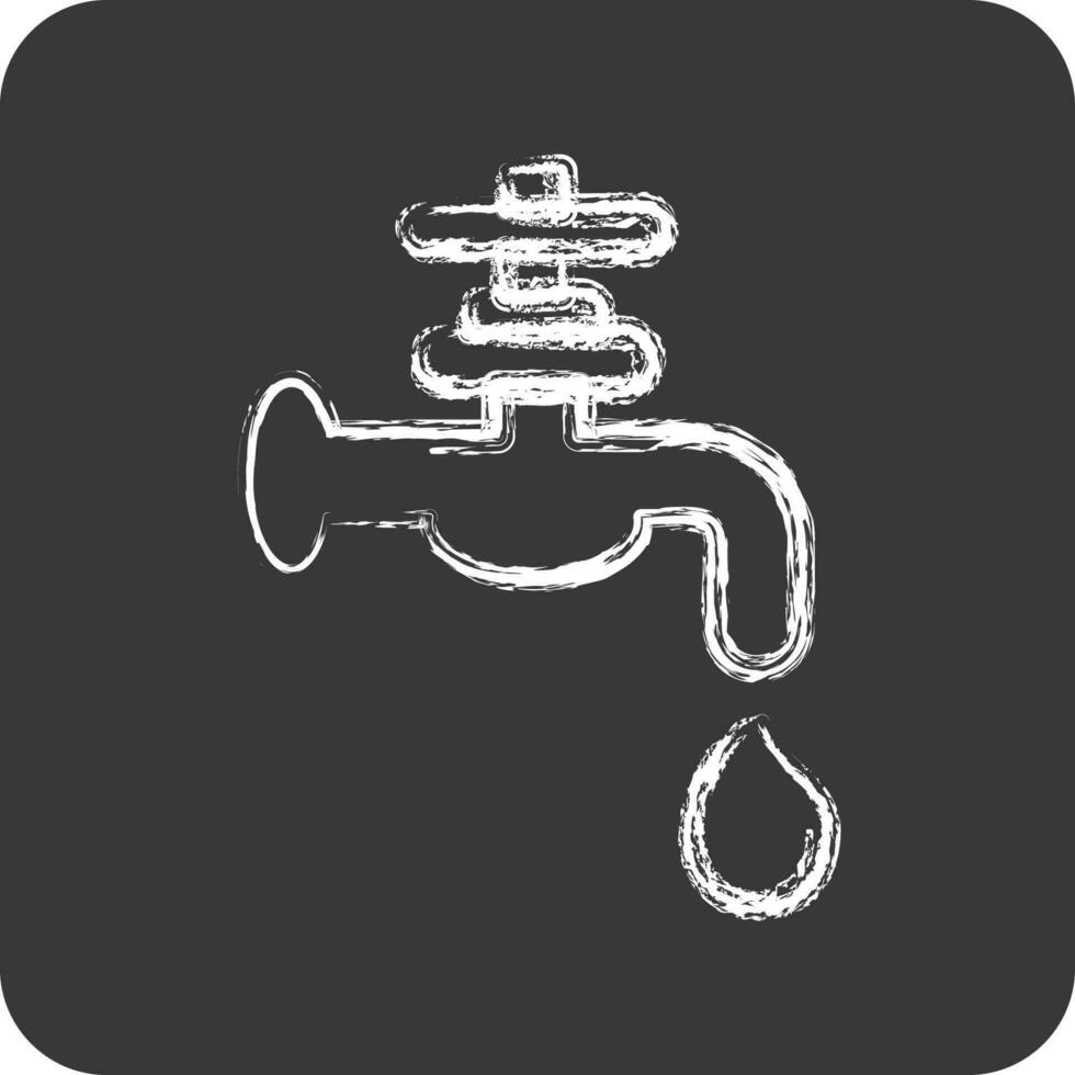 Icon Water Supply. suitable for building symbol. chalk Style. simple design editable. design template vector