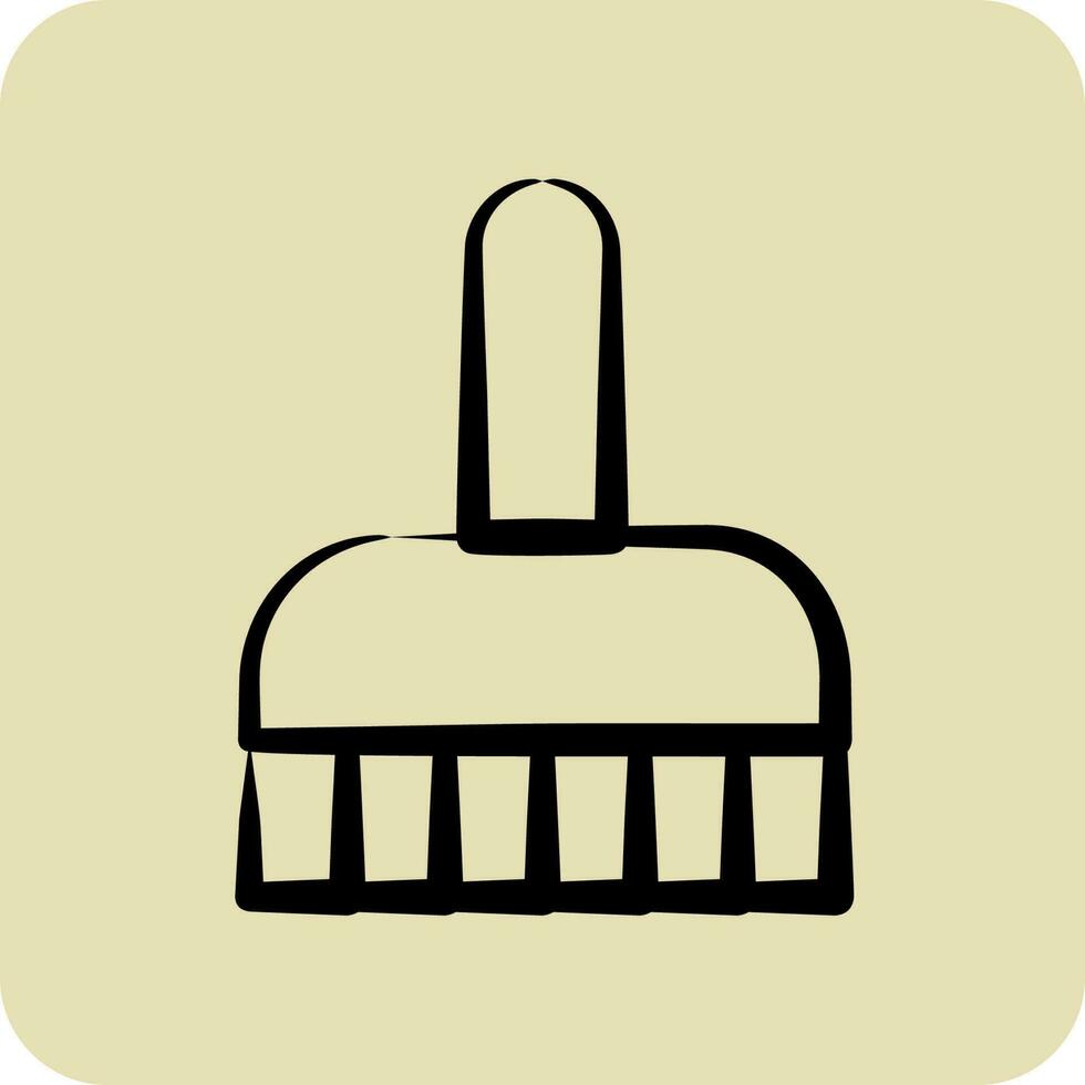 Icon Cleaning Brush. suitable for Kids symbol. hand drawn style. simple design editable. design template vector