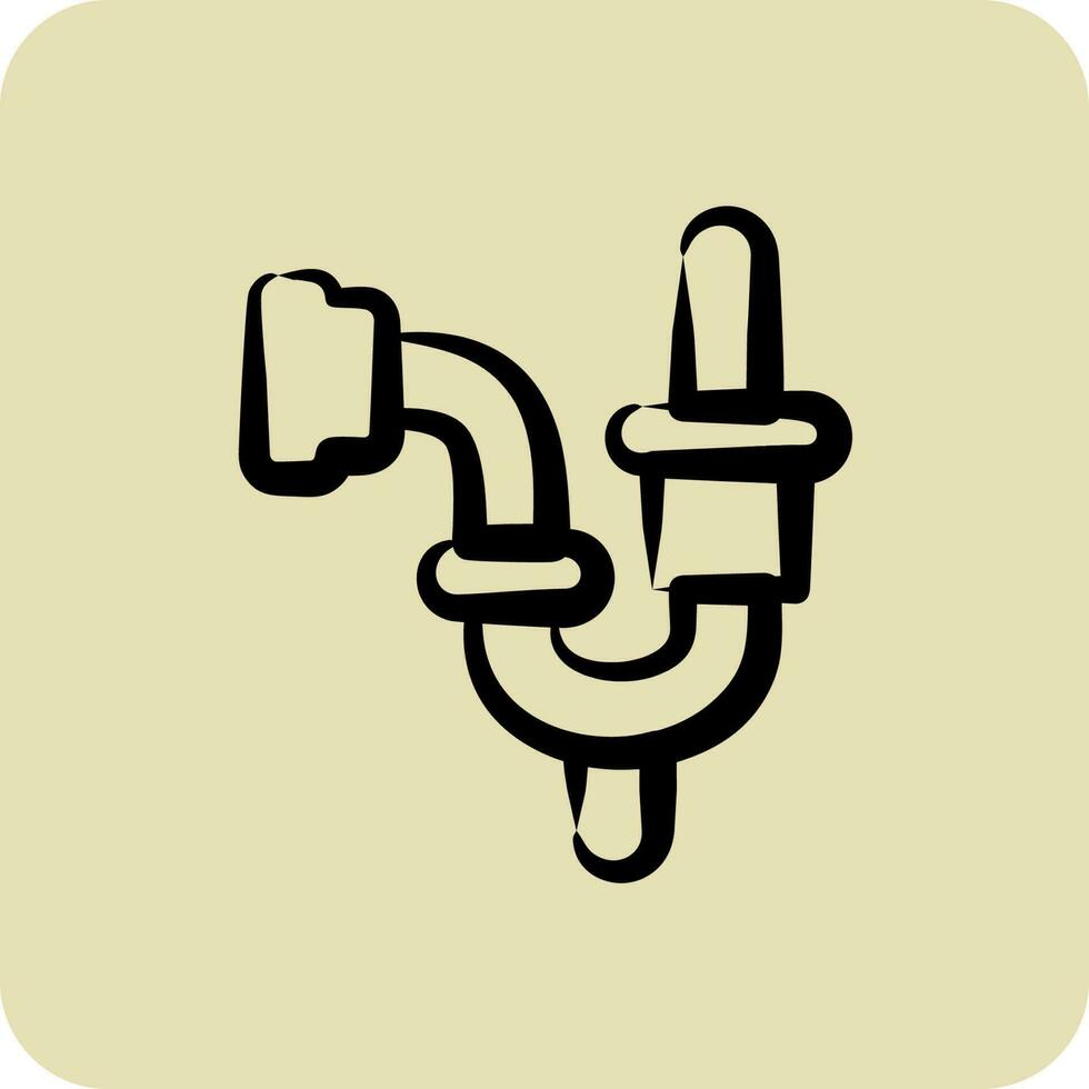 Icon Plumbing. suitable for building symbol. hand drawn style. simple design editable. design template vector