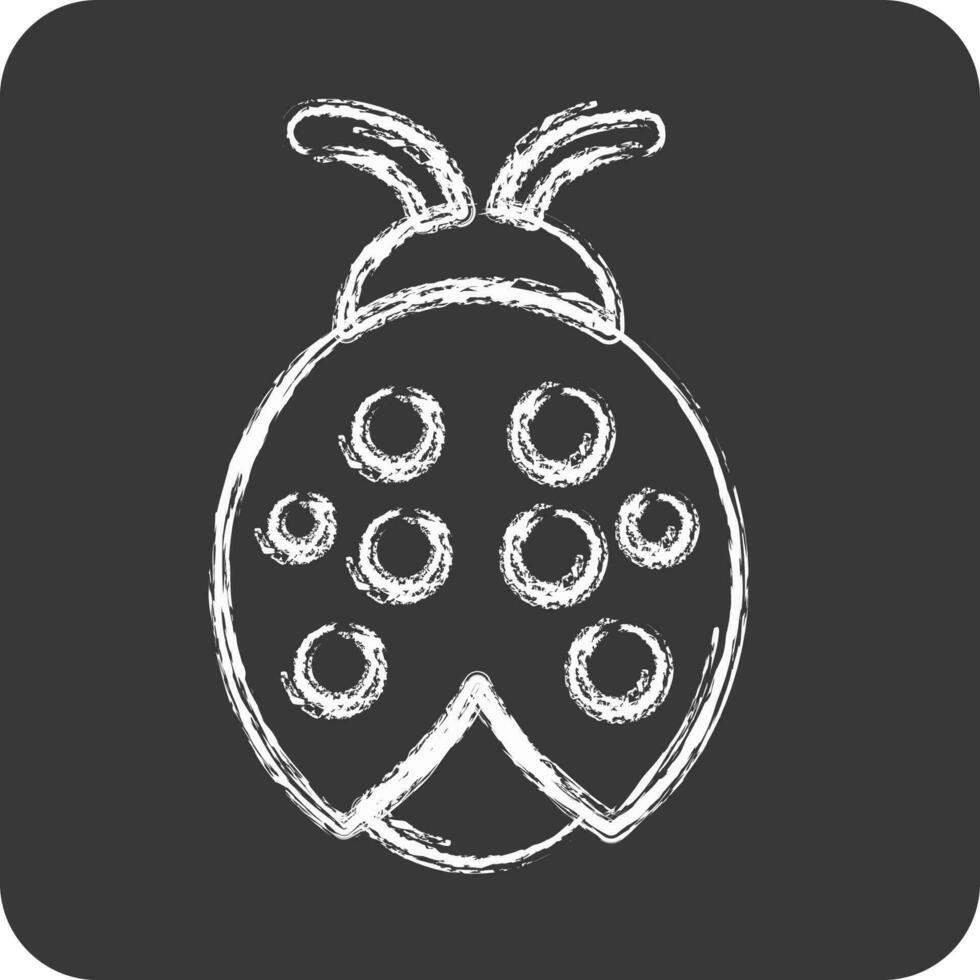 Icon Ladybug. suitable for Garden symbol. chalk Style. simple design editable. design template vector. simple illustration vector