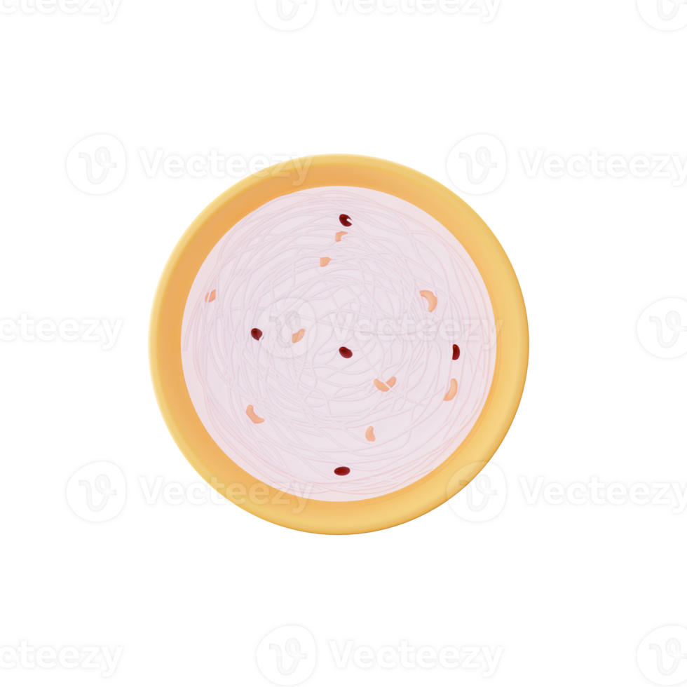 Top View of Vermicelli Bowl 3D Icon. png