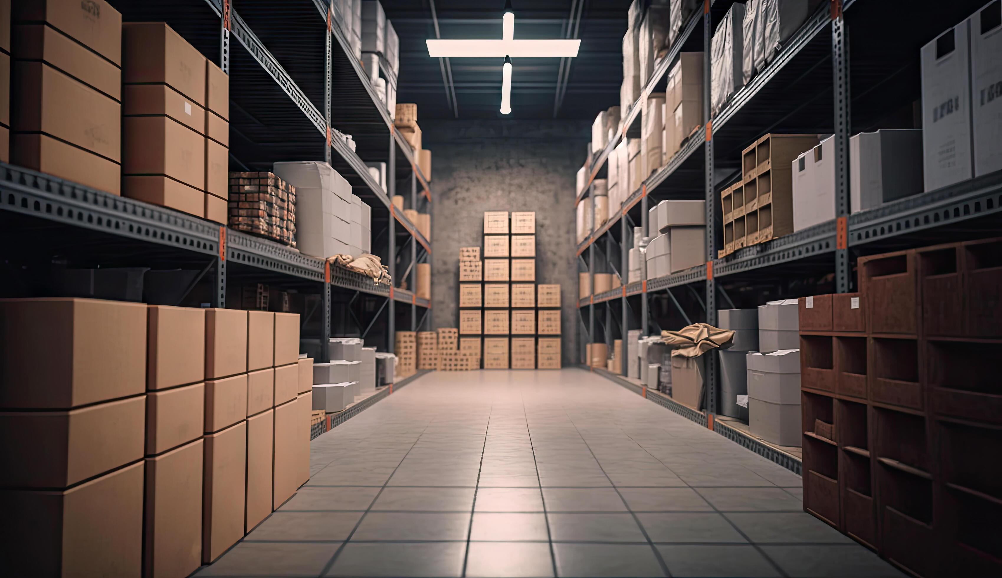 Warehouse storage in industrial for checking product and stock