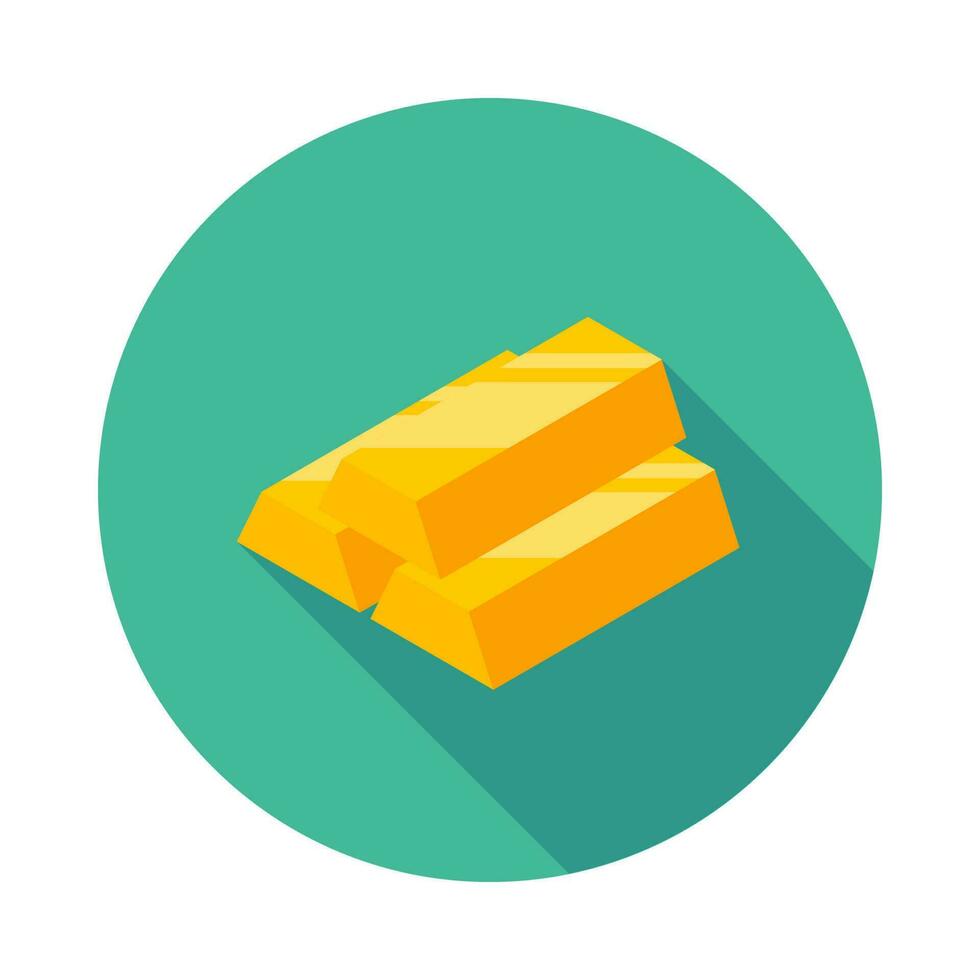 Gold Bar icon vector isometric. Flat style vector illustration.