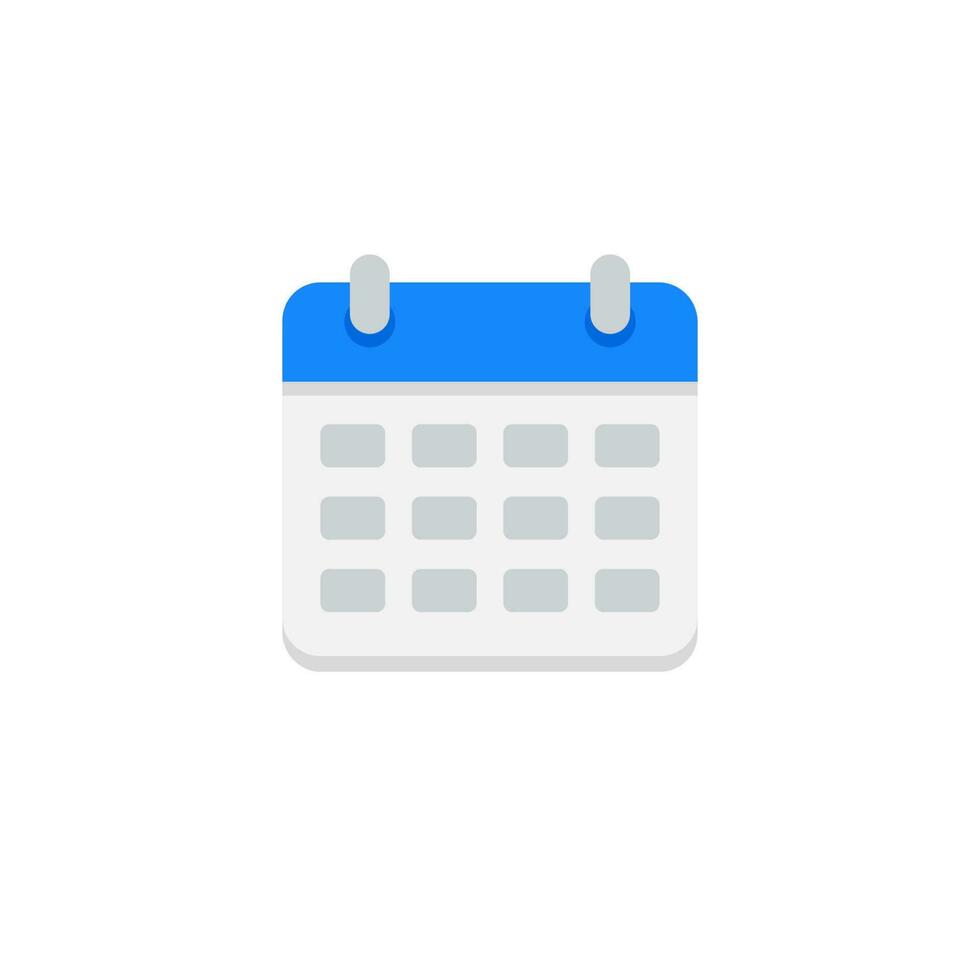 Calendar - White Background icon vector isolated. Flat style vector illustration.