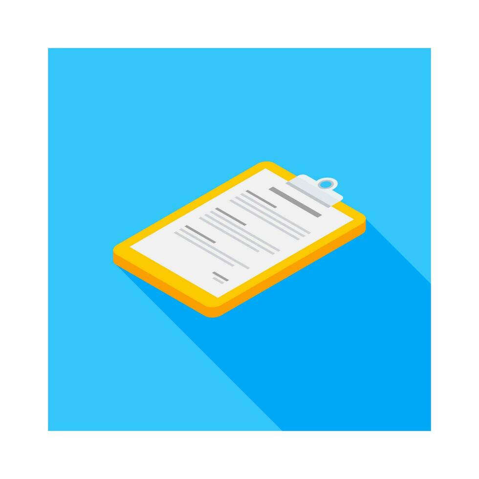 Clipboard Isometric left view icon vector isometric. Flat style vector illustration.