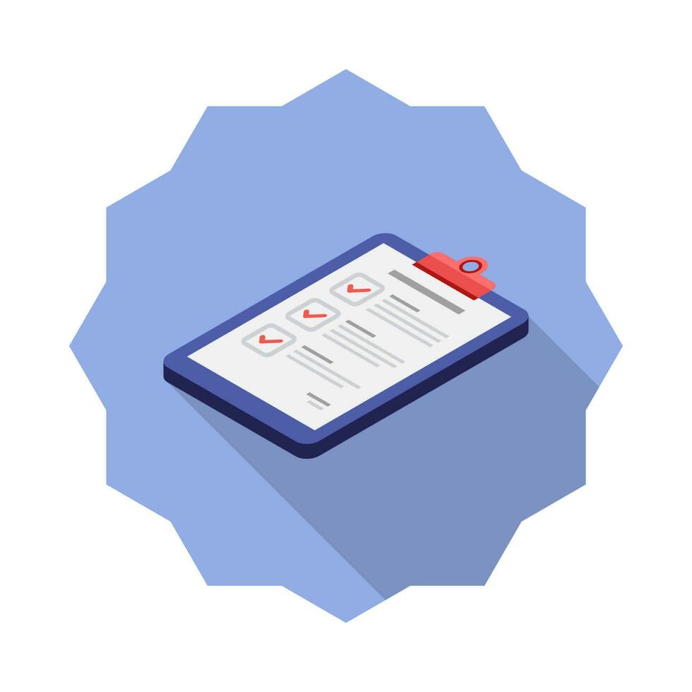 Checklist Isometric left view icon vector isometric. Flat style vector illustration.