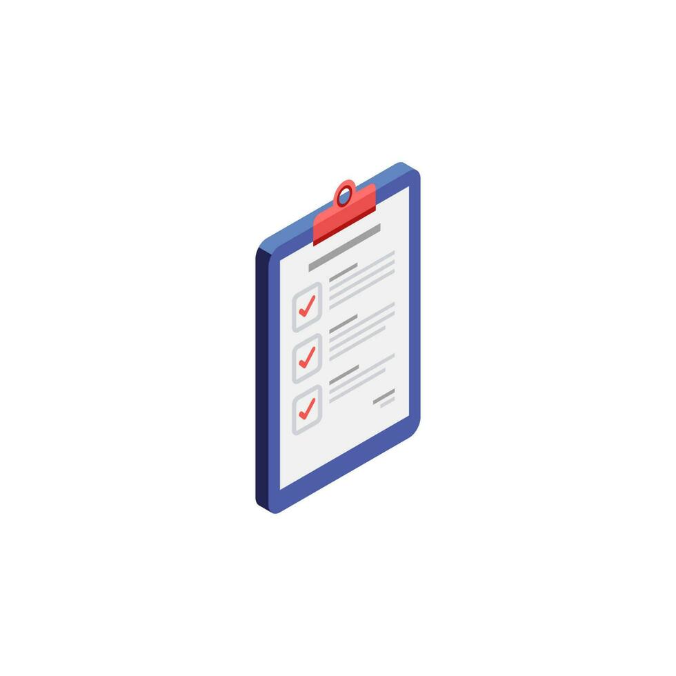 Checklist Isometric right view - White Background icon vector isometric. Flat style vector illustration.