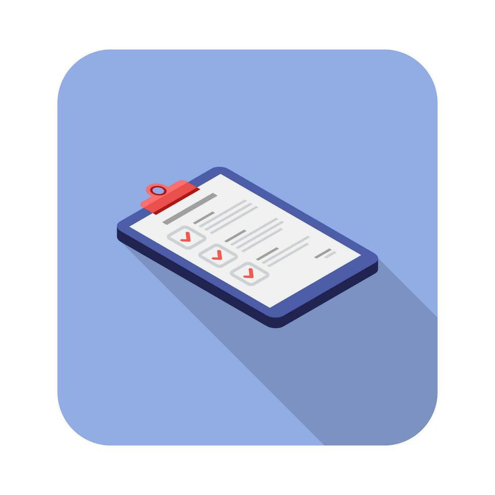 Checklist Isometric right view icon vector isometric. Flat style vector illustration.