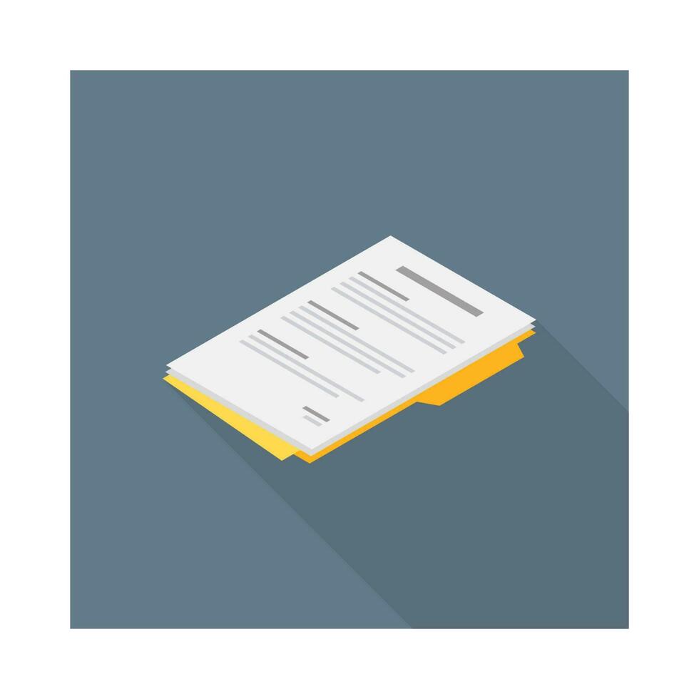 Document Isometric left view icon vector isometric. Flat style vector illustration.