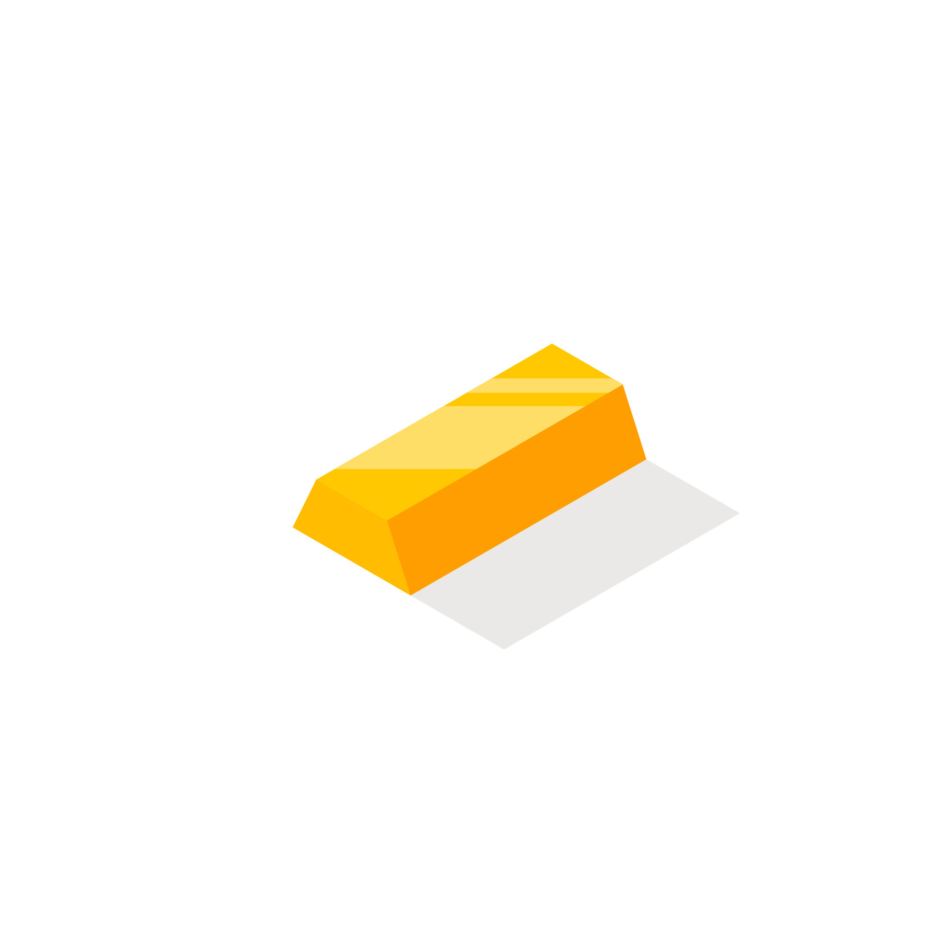Gold Bar - Shadow icon vector isometric. Flat style vector illustration