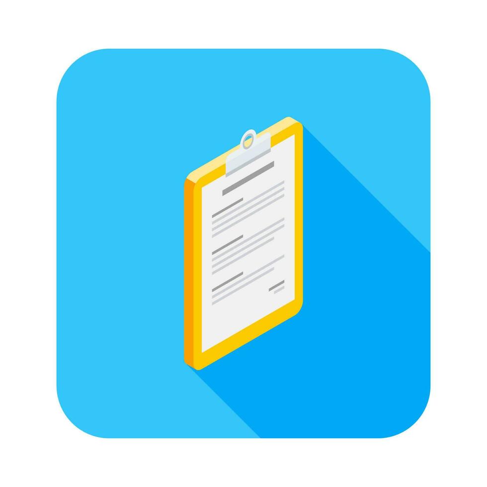 Clipboard Isometric right view icon vector isometric. Flat style vector illustration.